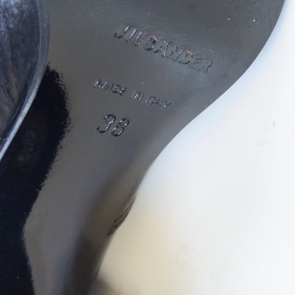 JIL SANDER Boots 38 Womens Black Leather Heeled Chelsea Boots *LOVELY* 8 - Picture 6 of 6